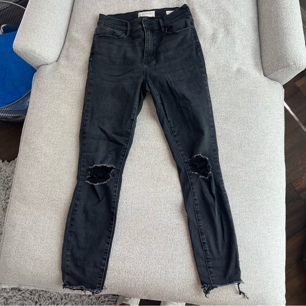 Pacsun High Rise Black Ankle Jeggings Size 26